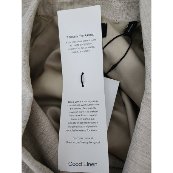 Theory NWT Oat Melange Linen Double Breasted Blazer Jacket 14 - Picture 7 of 9